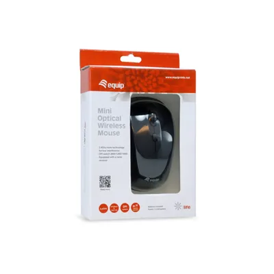 Mouse Equip Wireless Mini Life Optico 4 Botones Scroll Negro