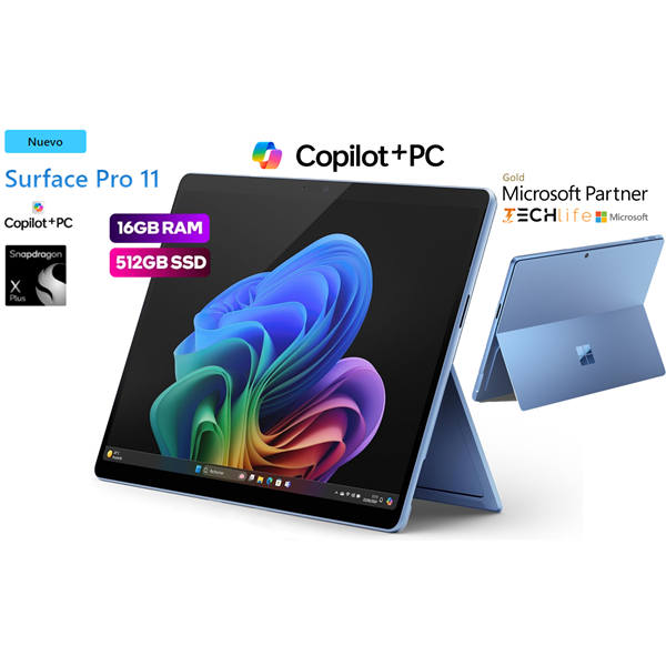 Microsoft Surface Pro 11 IA Copilot+PC 13" Zafiro - Snapdragon X Plus 10xCore 16GB 512GB W11Pro