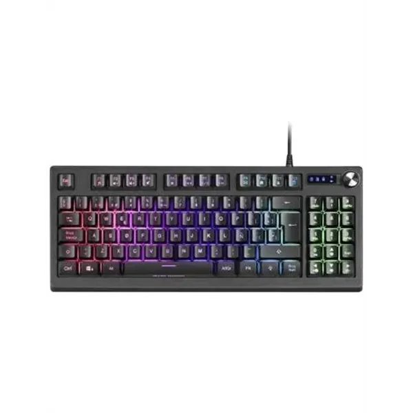 Teclado H-mecanico Compacto Tkl Mars Gaming Mkrevo Color Negro Con Pad Numerico Y Rueda/scroll Multi