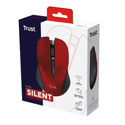 Mouse Trust Wireless Mydo Silent Red Alcance 10m Ambidiestro