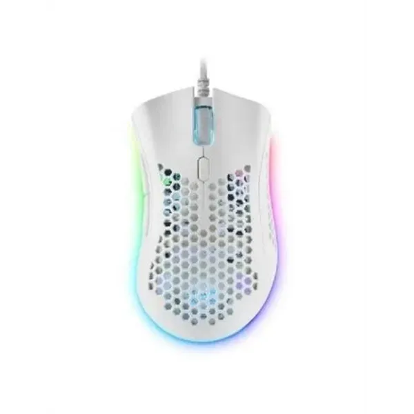 Mouse Mars Gaming Rgb Mmex Dise¾o Hive White 32kdpi Pixart 3389pro Switch Superficie Perforada Iluminacion Rgb Chroma