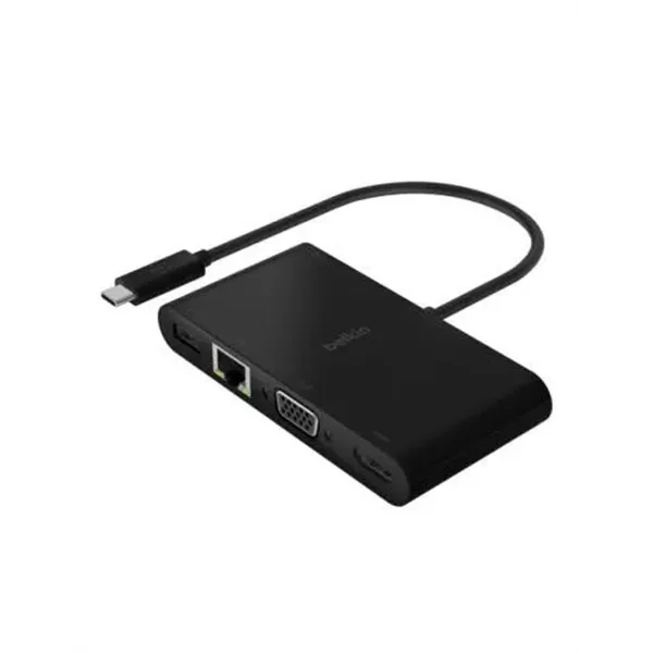 Docking Usb-c Belkin Avc004btbk A 1x Hdmi 4k 1xvga 1xusb-a 3.0 1x1gb Rj45 1xusb-c Pd 100w Color Negro