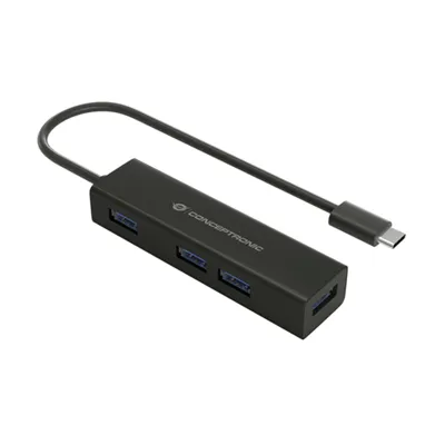 Hub Usb-c 3.0 Conceptronic Hubbies07b 4 Puertos Usb 3.0 Color