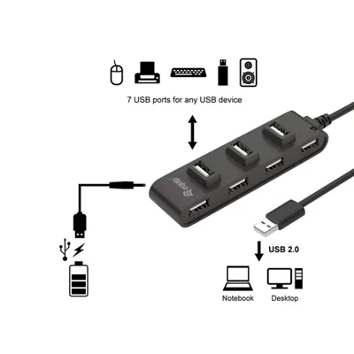 Hub Usb 2.0 Equip Life A 7xusb-a 2.0