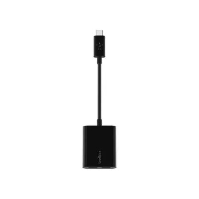 Adaptador Belkin F7u081btblk Usb-c De Audio Y Carga Color Negro