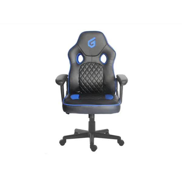 Silla Gamer Conceptronic Eyota03b Color Negro Detalles En Azul Recubrimiento Pu De Alta Calidad Diseño Ergonomico