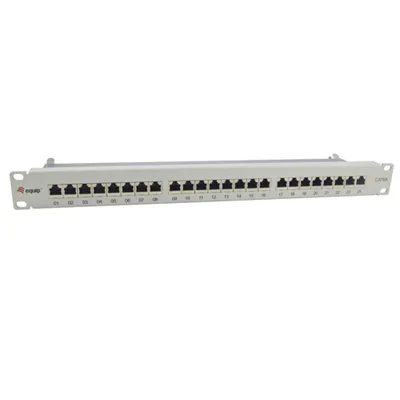 Patch Panel 24 Puertos Categoria 6a Apantallado Color Gris Claro