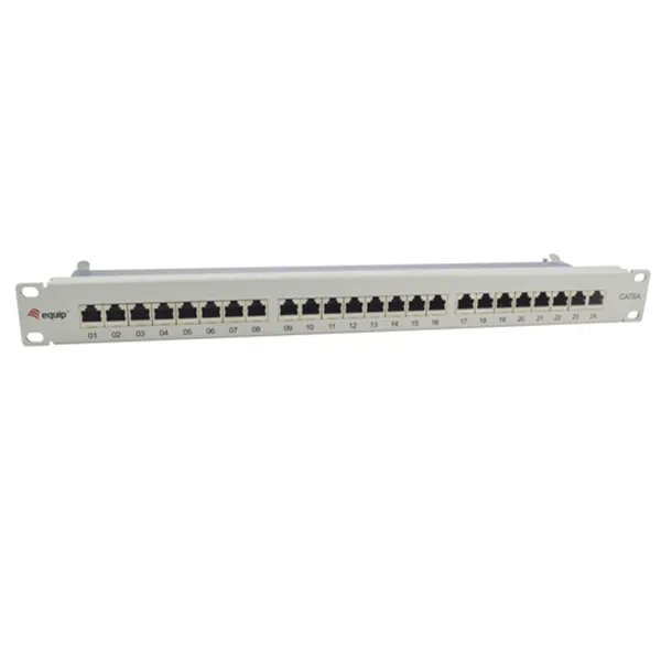 Patch Panel 24 Puertos Categoria 6a Apantallado Color Gris Claro