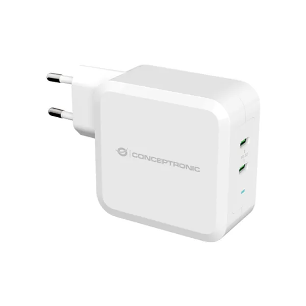 Cargador De Pared Quick Charge Pd 2 Puertos Usb-c Conceptronic Althea 100w