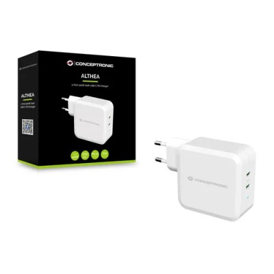 Cargador De Pared Quick Charge Pd 2 Puertos Usb-c Conceptronic