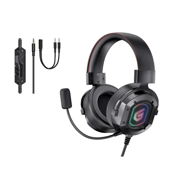 Headset Jack 3.5mm Gaming 7.1 Athan03b Rgb Compatible Pc, Ps5, Xbox One Conceptronic