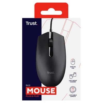 Mouse Trust Basi Usb 3 Botones Y Rueda De Desplazamiento