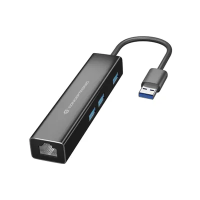 Adaptador Usb A Gigabit Ethernet Rj45 Conceptronic Con Hub Usb