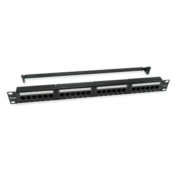 Patch Panel 24 Puertos Utp Categoria 6 1u Color Negro