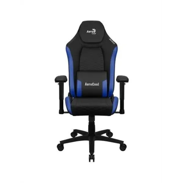 Silla Gaming Aerocool Crown Diseño Premium Cuero Sintetico Aeroweave Negra Con Detalles En Azul Repo