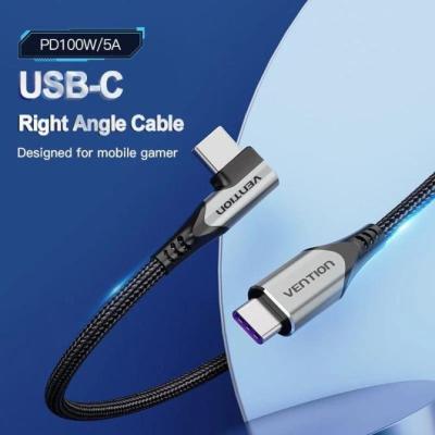 Cable USB 2.0 Tipo-C 90º Vention TAKHF/ USB Tipo-C Macho - USB