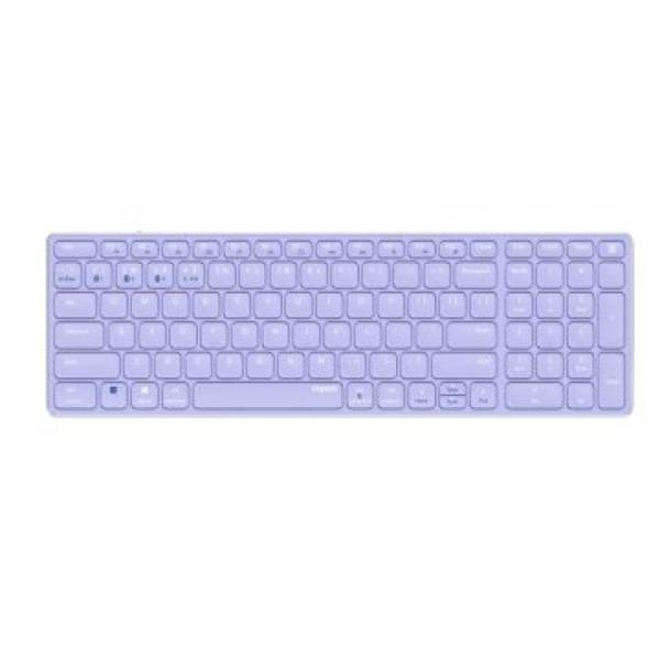 Teclado Rapoo Wireless Y Bluetooth E9700m Portugues 2.4ghz Bt 3.0 5.0 Diseño Ultrafino Bateria Purple Base Aluminio Multi Mod