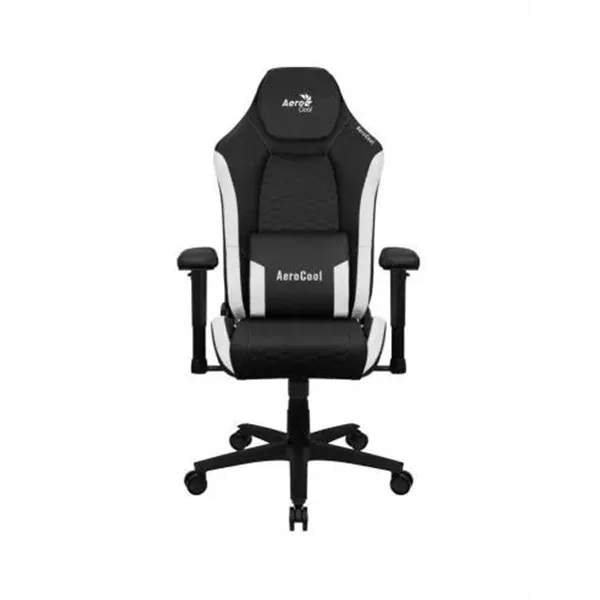 Silla Gaming Aerocool Crown Diseño Premium Cuero Sintetico Aeroweave Negra Con Detalles En Blanco Re