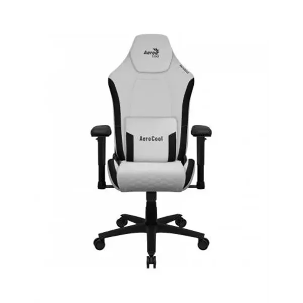 Silla Gaming Aerocool Crown Diseño Premium Cuero Sintetico Aeroweave Blanca Con Detalles En Negro Re