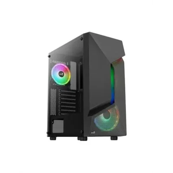 Caja Atx Semitorre Gaming Aerocool Scape Black V3 Frontal Con Linea Argb Incluye 3 Ventiladores Argb