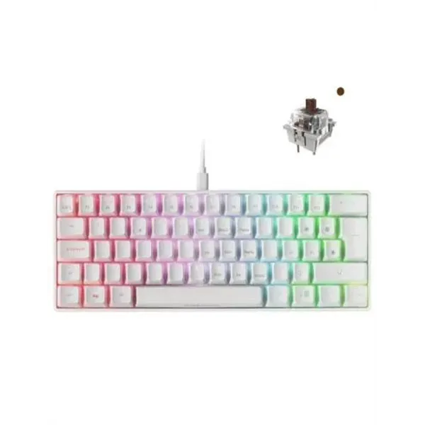 Teclado Mecanico Ultra Compacto Mars Gaming Mkmini White Full Rgb Chroma Switch Outemu Pro Brown