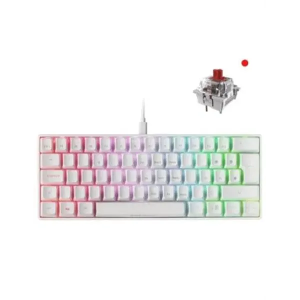 Teclado Mecanico Ultra Compacto Mars Gaming Mkmini White Full Rgb Chroma Switch Outemu Pro Red