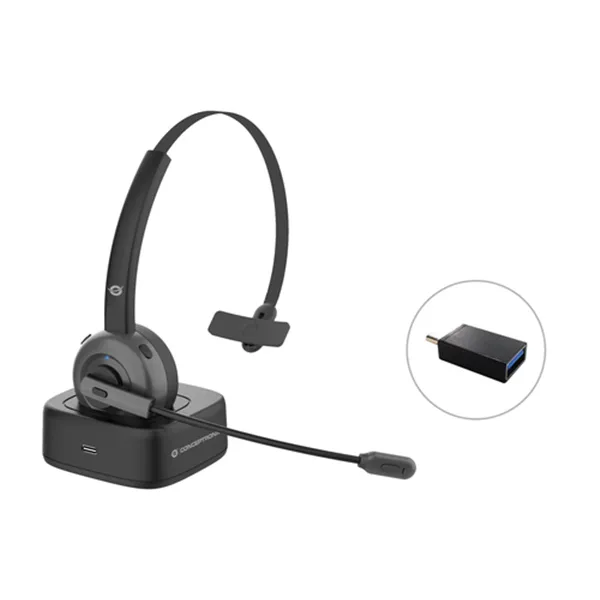 Headset Bluetooth Conceptronic Con Base De Carga Polona03bd