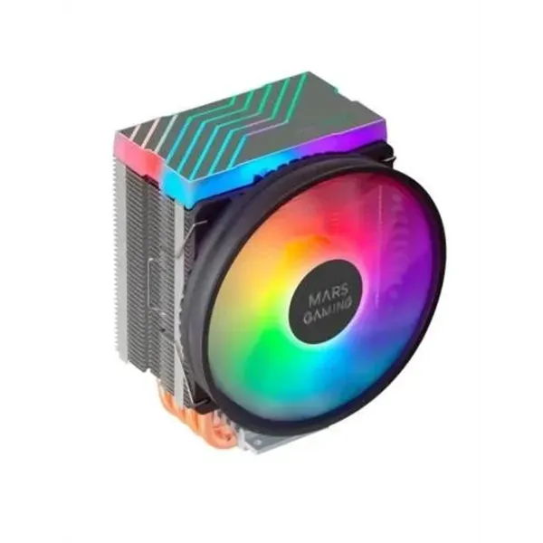 Ventilador Con Disipador Para Cpu Mars Gaming Mcpu44 Black Iluminacion Dual Argb 4 Heatpipes Disipad