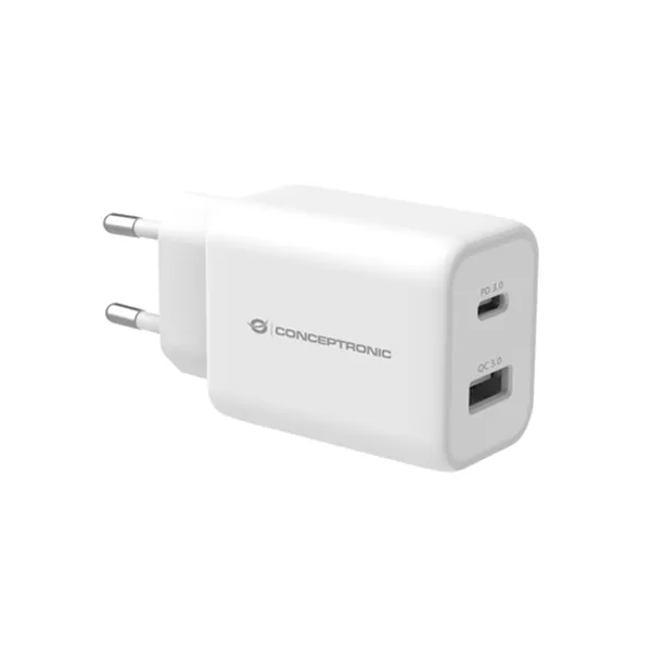 Cargador De Pared Quick Charge 3.0 Pd 1puerto Usb-c 1 Puerto Usb-a Conceptronic Althea 33w