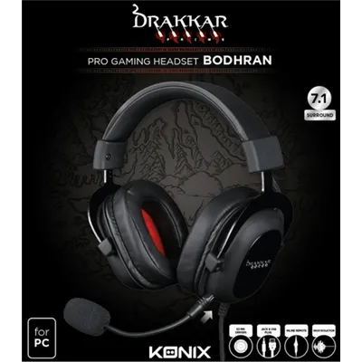 Headset Konix Drakkar Prime 7.1 Bodhran 53mm Neodimio Micro