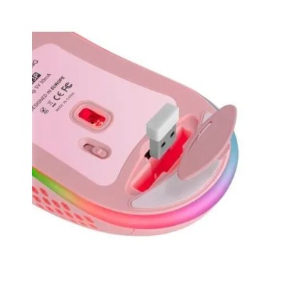 Mouse Mars Gaming Wireless Rgb Mmw3 Pink Usb 2.4g Bateria