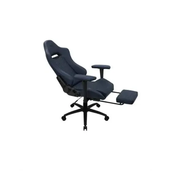 Silla Gaming Con Extension De Reposapies Aerocool Royal Navy Blue Piel Sintetica Reposabrazos Ajustable Y Acolchado