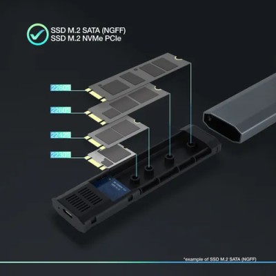 Caja Externa para Disco SSD M.2 NVMe TooQ TQE-2223G/ USB 3.2/