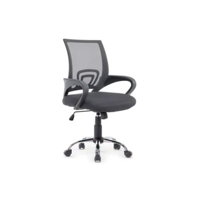 Silla De Oficina Equip De Malla Color Gris Oscuro Recubrimiento