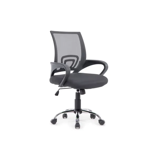 Silla De Oficina Equip De Malla Color Gris Oscuro Recubrimiento Pu De Alta Calidad Diseño Ergonomico