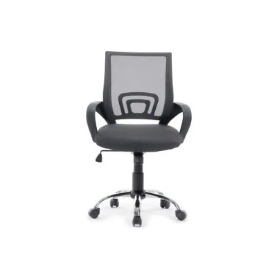 Silla De Oficina Equip De Malla Color Gris Oscuro Recubrimiento