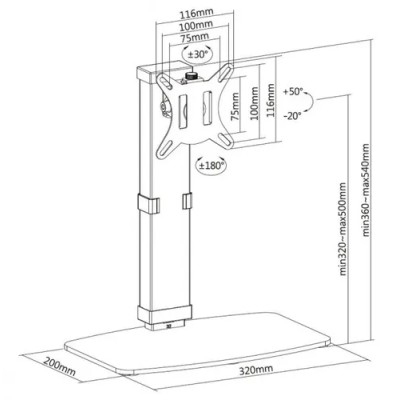 Soporte De Mesa Con Base Equip 650126 Para 1 Pantalla 17" - 32"