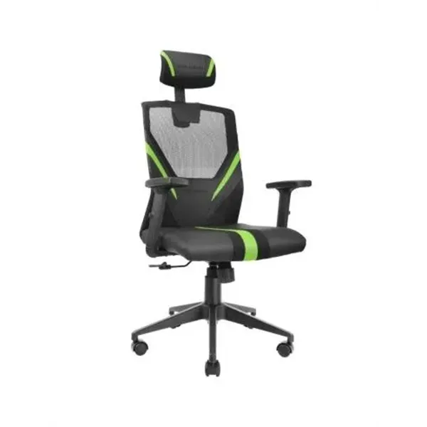 Silla Ergonomica Mars Gaming Mgc-ergo Negra Con Detalles En Verde Respaldo En Malla Transpirable Aju