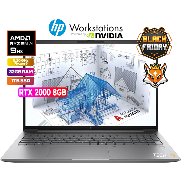 HP ZBook Power 16 G11 A Workstation AMD Ryzen AI 9-8945HS 32GB 1TB RTX2000 ADA 8GB 16" W11Pro