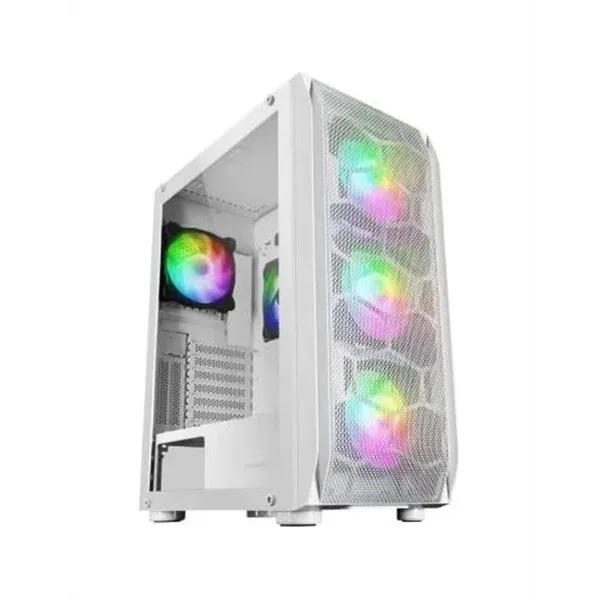 Caja E-atx Torre Gaming Mars Gaming Mc-kx Xxl White Lateral Cristal Templado Frontal Mesh Incluye 5