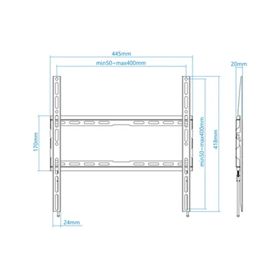 Soporte De Pared Fijo Tooq Lp1070f-b Para Pantalla 32"- 70" Max