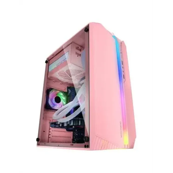 Caja Microatx Gaming Mars Gaming Mc-s1 Rosa Frontal Argb Ventilador Traser Frgb Ventana Lateral Sin Fuente De Alimentacion