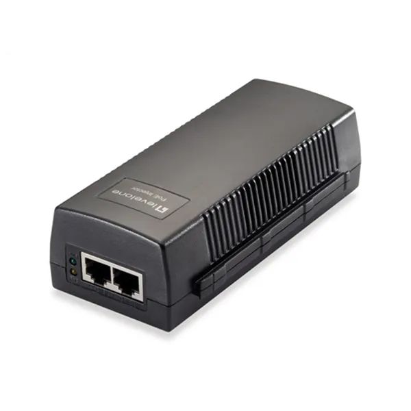 Poe Injector Adapter Gigabit Level One 30w Pasa Datos Y Alimentacion Por El Mismo Cable Hasta 100m