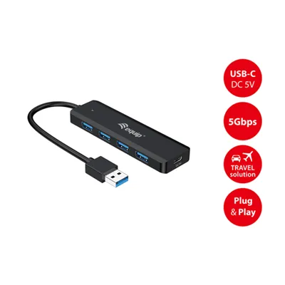 Hub Usb 3.2 Equip Life A 4 Puertos Usb 3.2 Incluye Adaptador