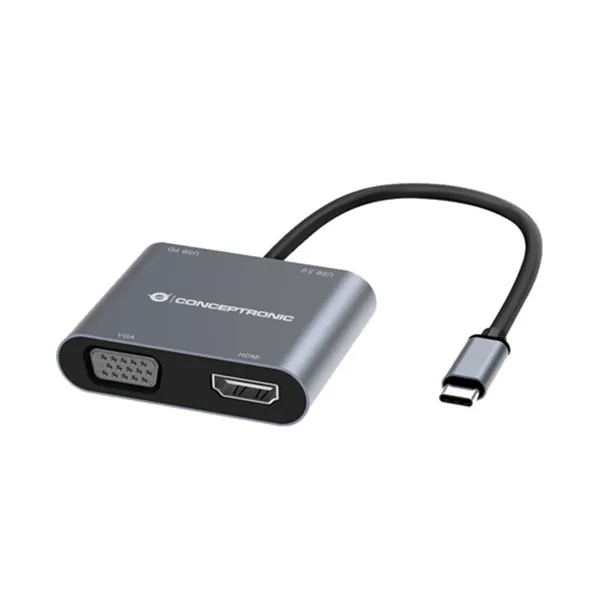 Docking Usb-c Conceptronic Donn016 1xhdmi 4k 1xvga 1xusb-c Pd 100w