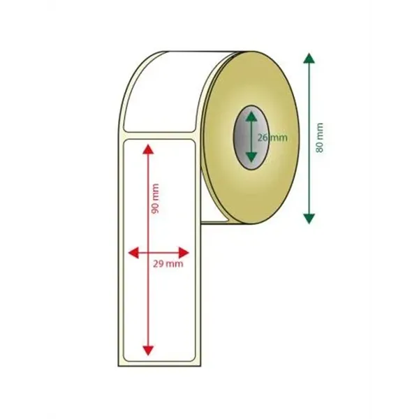 Pack De 6 Rollos De Etiquetas Adhesivas Termicas Blancas Approx Ancho 80mm Tamaño Etiqueta 29x90mm 400u Por Rollo