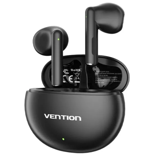 Auriculares Bluetooth Vention ELF 06 NBKB0 con estuche de carga/ Autonomía 6h/ Negros