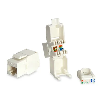 Kit 8 Uds Conector Hembra Rj45 Utp Cat6 Panel Keystone Tool Free