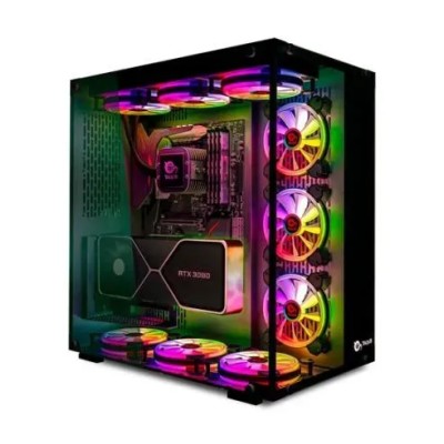 Caja Atx Semitorre Gaming Talius Cronos Black Rgb Cristal