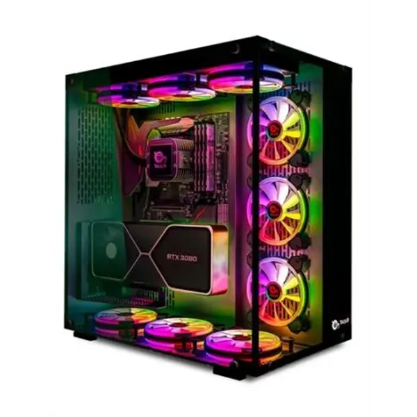 Caja Atx Semitorre Gaming Talius Cronos Black Rgb Cristal Templado Usb 3.0